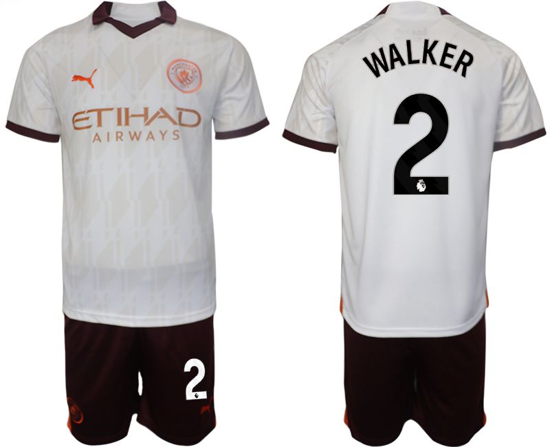 Men 2023-2024 Club Manchester City away white #2 Soccer Jersey